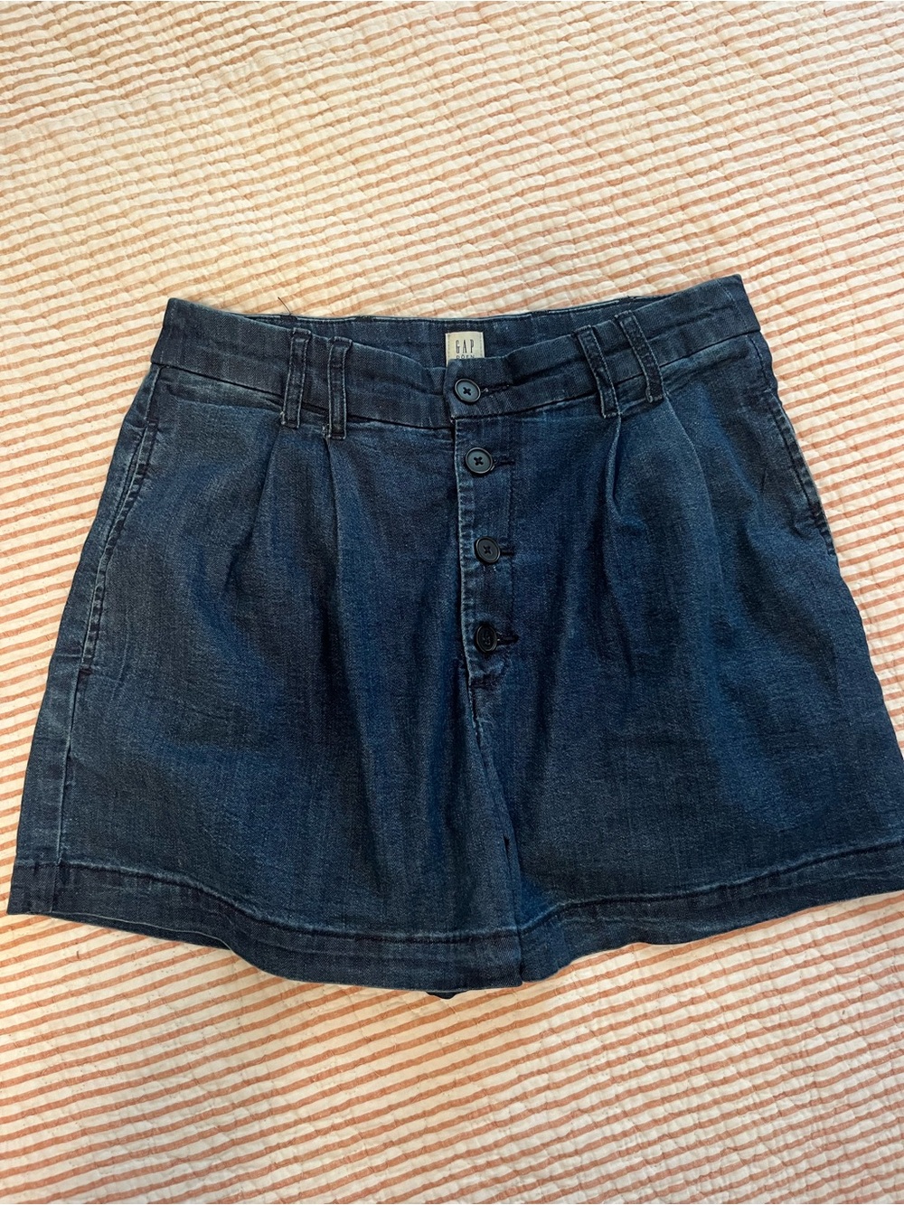 Gap × DÔEN High Rise Pleated Denim Trouser Shorts